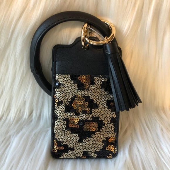 Imoshion Sequin Leopard Wristlet Card Case - Picture 2 of 5